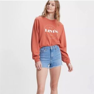 Levi's High Rise Cut Off Jean Short Lightwash Blue size 27